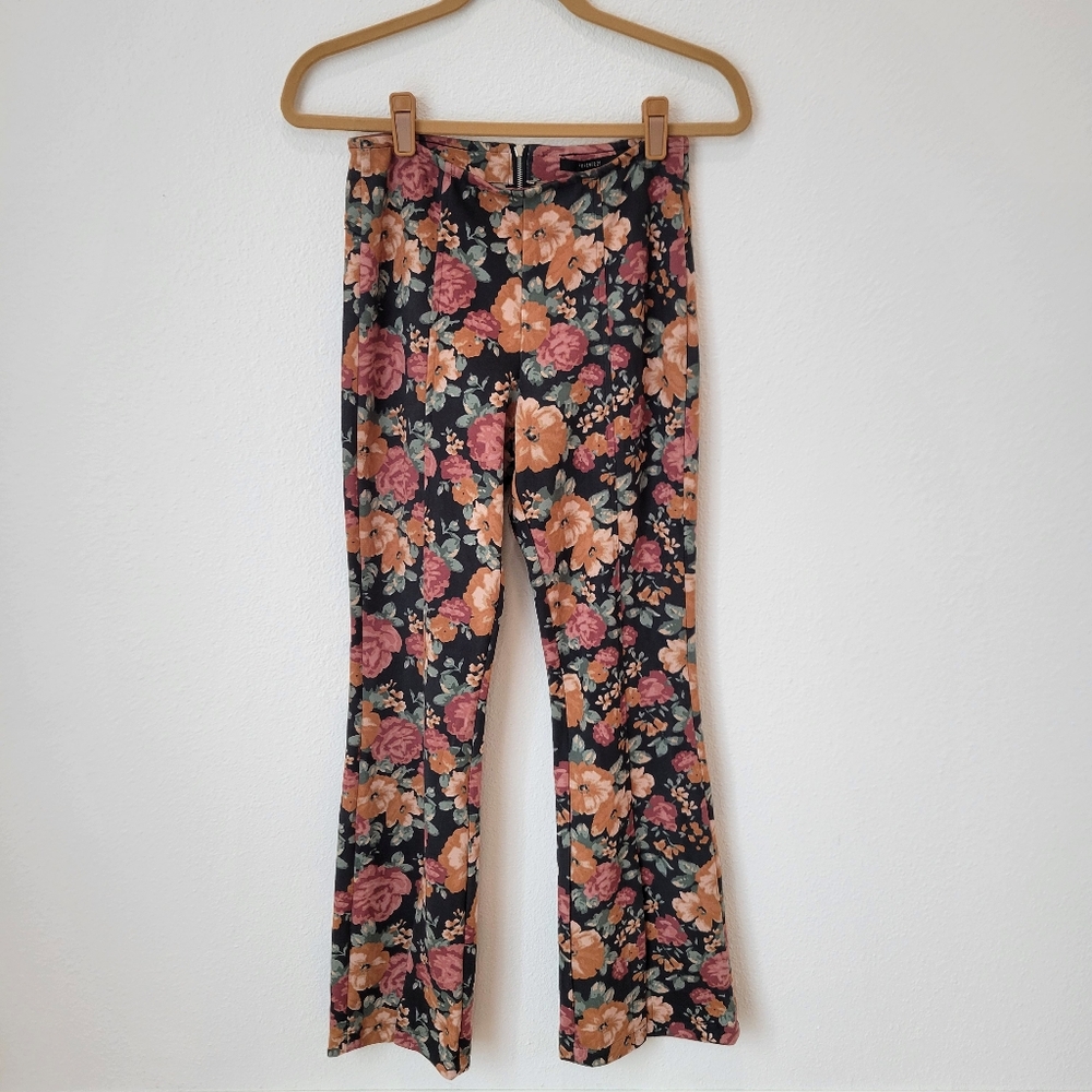 Forever 21 Floral Faux Suede Pants